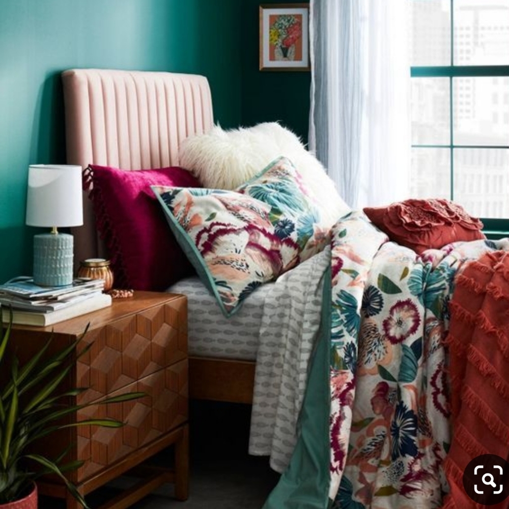 NEW Magenta Crochet Trimmed Velvet Body Pillow